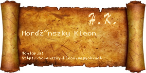 Horánszky Kleon névjegykártya